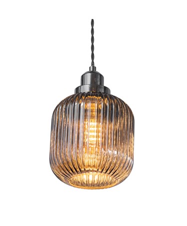 Echo Modern Pewter Wall Light with Grey Linen Shade
