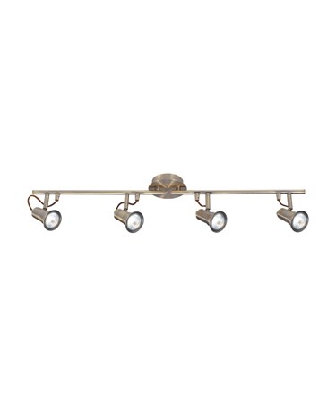 Searchlight Eros 4 Light Spotlight Bar - Antique Brass - Adjustable