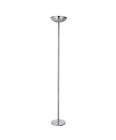 Searchlight Pole Uplighter Floor Lamp - Satin Silver - Inline Dimmer Switch