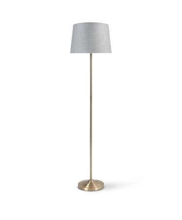 Stockholm Antique Brass Floor Lamp with Cream Pleat Shade