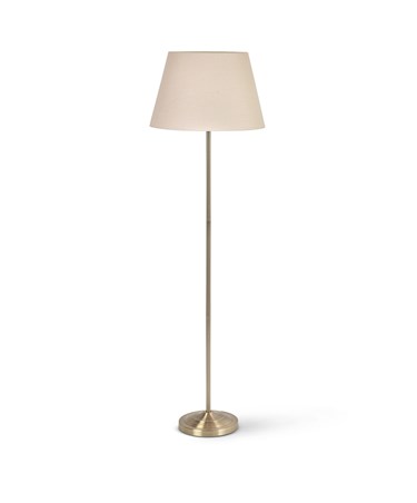 Stockholm Antique Brass Floor Lamp with Natural Linen Shade Stockholm Antique Brass Floor Lamp with Natural Linen Shade