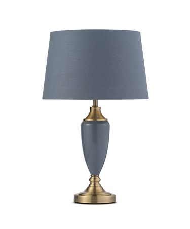 Bailey Large Juniper Blue Table Lamp with Blue/Gold Lined Shade Bailey Large Juniper Blue Table Lamp with Blue/Gold Lined Shade