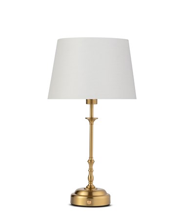 Florence Rechargeable Antique Brass Table Lamp with Cream Shade Florence Rechargeable Antique Brass Table Lamp with Cream Shade