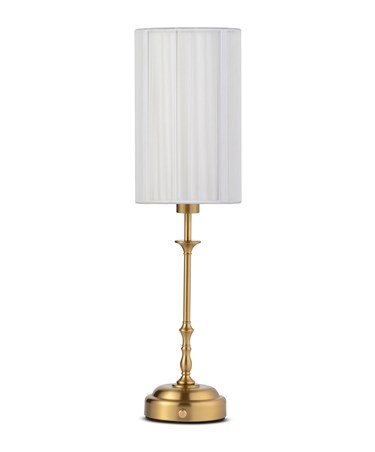 Florence Rechargeable Antique Brass Table Lamp with Ivory String Shade Florence Rechargeable Antique Brass Table Lamp with Ivory String Shade