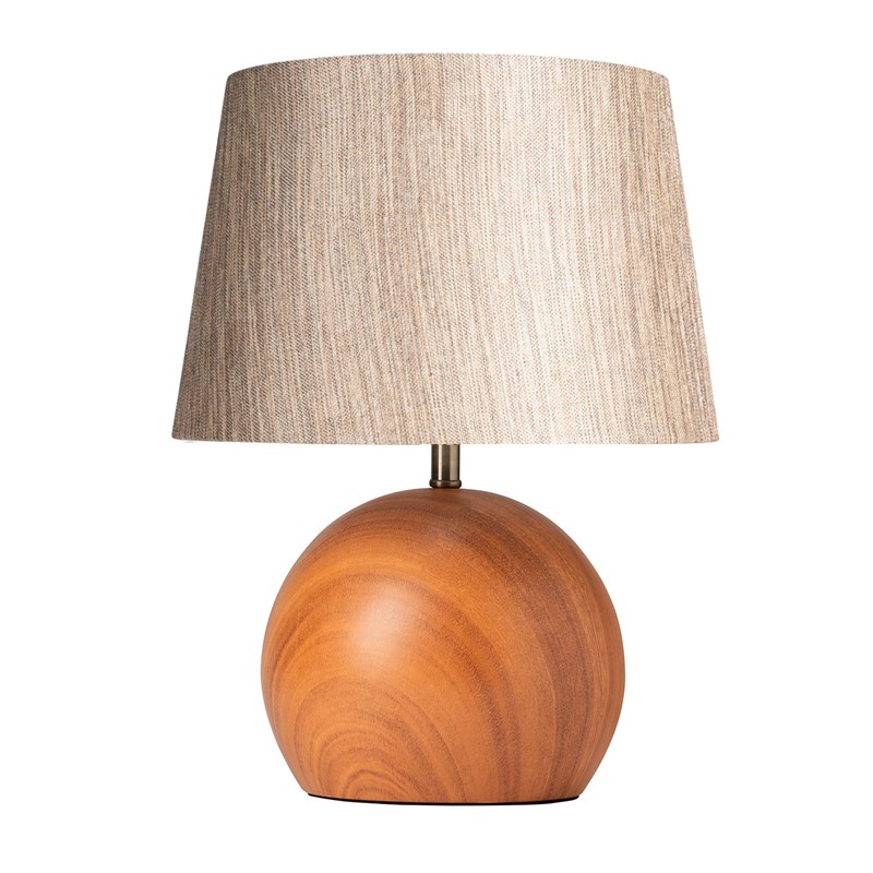 Canon Ball Walnut Print Table Lamp with Charcoal Gold Shade Canon Ball Walnut Print Table Lamp with Charcoal Gold Shade