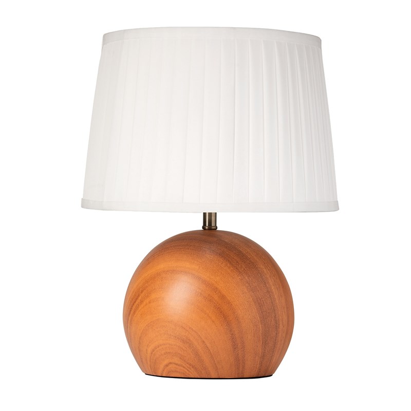 Canon Ball Walnut Print Table Lamp with Pleated Shade Canon Ball Walnut Print Table Lamp with Pleated Shade