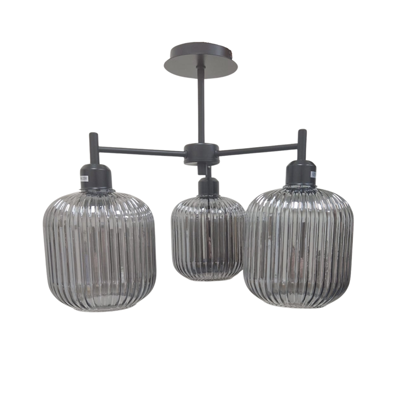 Corsica Black 3 light with Smoked Glass Shades Corsica Black 3 light with Smoked Glass Shades
