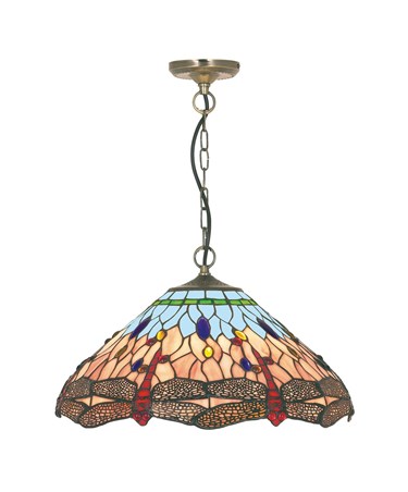 Searchlight Dragonfly Tiffany Ceiling Light - Pendant