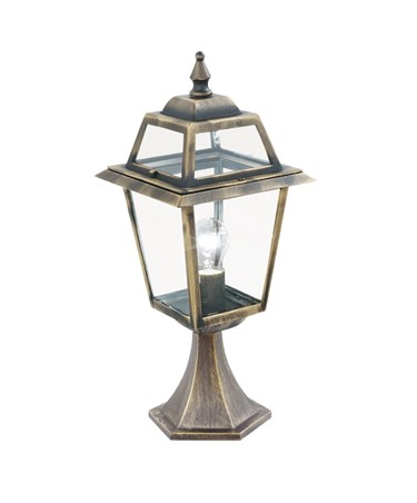 Searchlight New Orleans Small Outdoor Post Lamp - Black & Gold