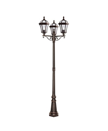 Searchlight Capri Outdoor Post Lamp 3 Light - Rustic Brown - 950Mm - Ip44