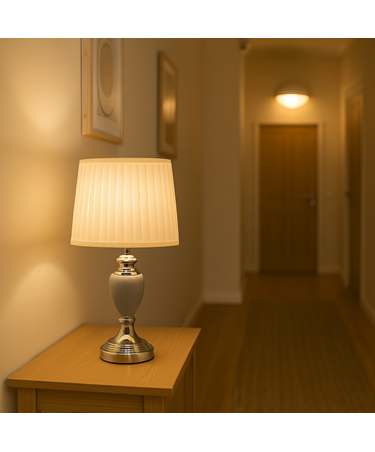 Malham Grey Ceramic Table Lamp with Ivory Pleated Shade - Modern Grey & Silver Malham Grey Ceramic Table Lamp with Ivory Pleated Shade - Modern Grey & Silver