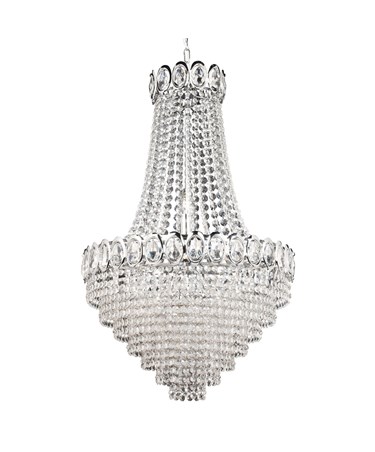 Searchlight Louis Philipe Crystal 11 Light Tiered Chandelier - Crystal & Chrome