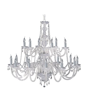 Searchlight Hale  18 Light Chandelier With Crystal Fittings - Chrome