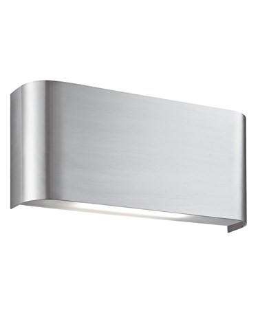 Searchlight Curved Oblong Led Up & Down Wall Light - Satin Silver -2 Led