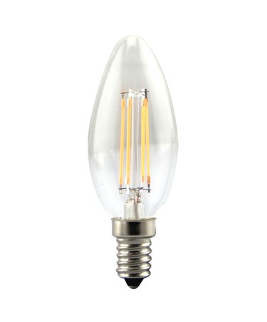 4W SES/Small Edison Screw Candle Shape Clear Filament LED Light Bulb - Cool 4W SES/Small Edison Screw Candle Shape Clear Filament LED Light Bulb - Cool