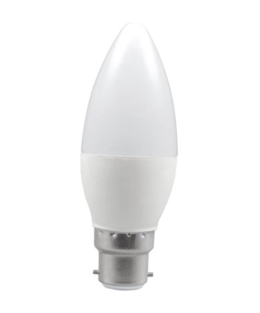 6W BC/Bayonet Candle Shape LED Light Bulb - Warm White