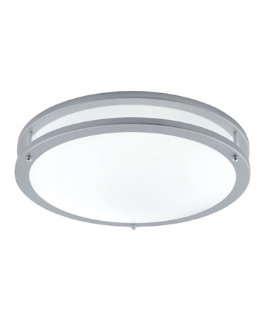 Searchlight Fluorescent Ceiling Light - Flush - Grey Trim - Opal Glass