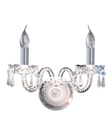 Searchlight Hale Double Wall Light - With Crystal Trimmings - Chrome