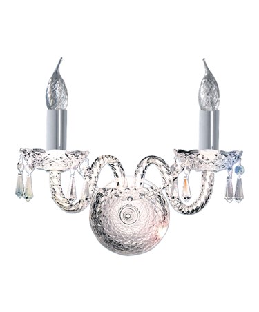 Searchlight Hale  Double Wall Light - With Crystal Trimmings - Chrome