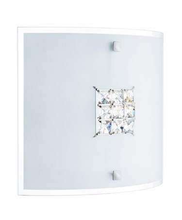 Searchlight Quadrex Square Flush Fitting -Square Crystal Detail - 30Cm