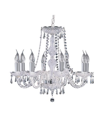 Searchlight Hale  8 Light Chandelier With Crystal Fittings - Chrome