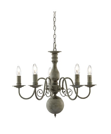 Searchlight Greythorne Vintage Ceiling 5 Light - Textured Grey Finish