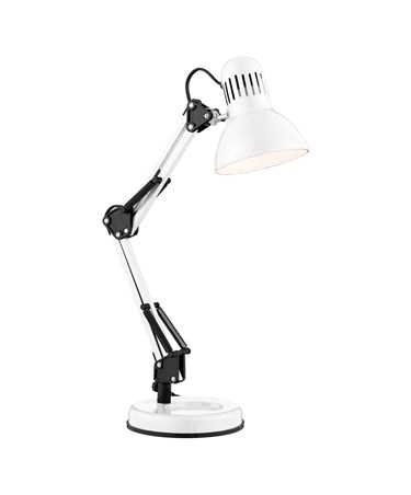 Searchlight Desk Partners - Shiny White Hobby Table Lamp