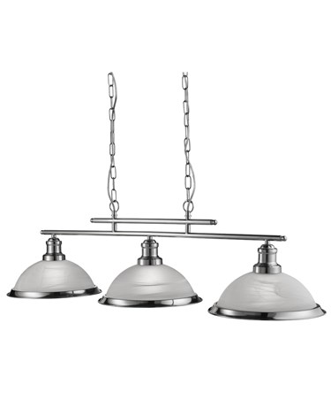 Searchlight Bistro 3 Light Industrial Ceiling Bar - Satin Silver