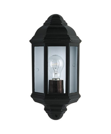 Searchlight Outdoor & Porch Wall Light-  Black Aluminium - Flush