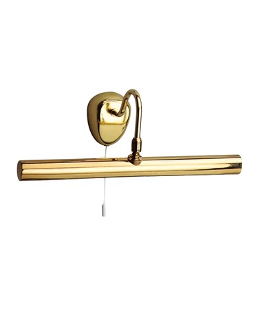 Searchlight Pull Cord Picture Light - Polished Brass - Adjustable Knuckle Joint