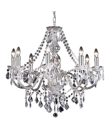 Endon Clarence Elegant Chandelier - Acrylic & Chrome - 8 Light Endon Clarence Elegant Chandelier - Acrylic & Chrome - 8 Light