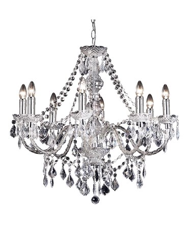 Endon Clarence Elegant Chandelier - Acrylic & Chrome - 8 Light