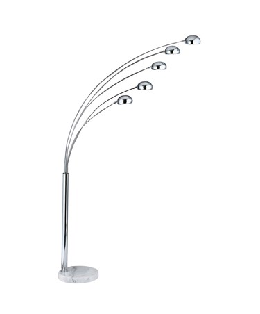 Searchlight Giraffe Modern 5 Light Multi Floor Lamp - Chrome With Marble Base