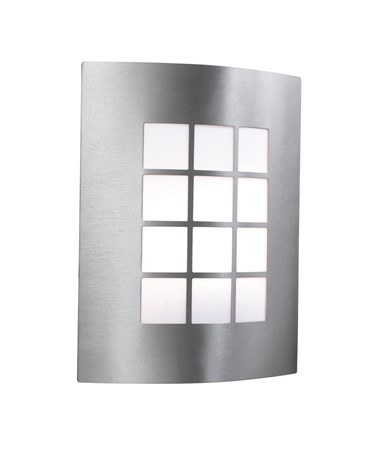 Searchlight Outdoor & Porch Single Wall Light - Stainless Steel - Checkerboard
