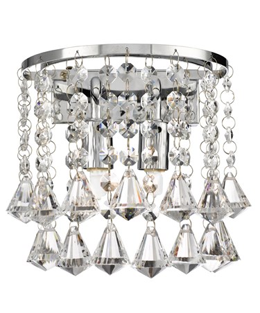 Searchlight Dorchester Wall Light - Chrome - Diamond Crystal Drops