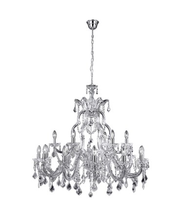 Searchlight Marie Therese Tiered 18 Light Chandelier - Crystal - Chrome