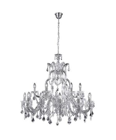 Searchlight Marie Therese Tiered 18 Light Chandelier - Crystal - Chrome