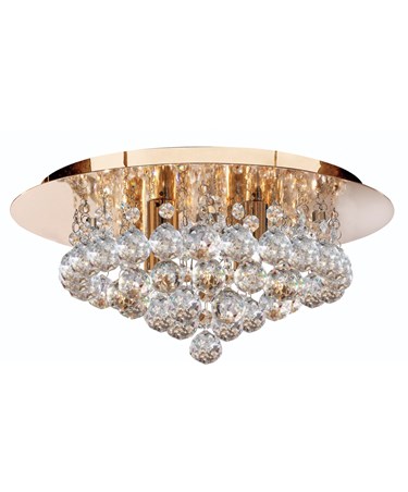 Searchlight Hanna 4 Light Round Fitting - Gold - Round Crystals