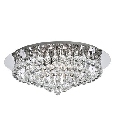 Searchlight Hanna 8 Light Round Fitting - Chrome - Round Crystals