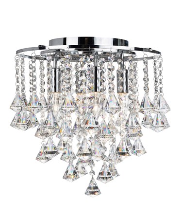 Searchlight Dorchester Ceiling Light - Chrome - Diamond Crystal Drops