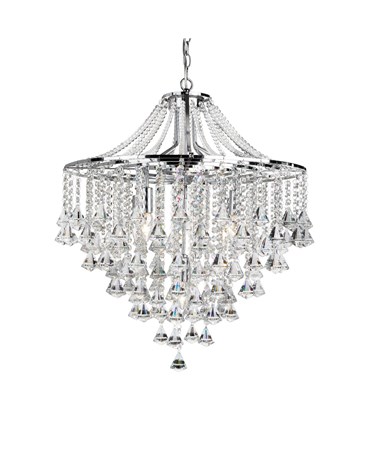 Searchlight Dorchester 5 Light Chandelier - Chrome - Diamond Crystal Drops