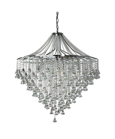 Searchlight Dorchester 7 Light Chandelier - Chrome - Diamond Crystal Drops