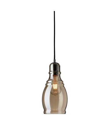 Searchlight Olosson Single Pendant Light - Amber Glass Shade