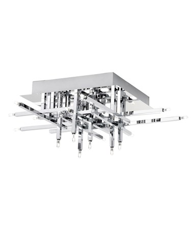 Searchlight Lattice Modern 16 Light - Flush Ceiling Fitting - Chrome