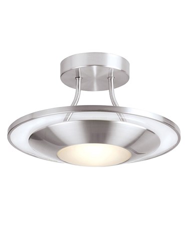 Endon Firenz Flush Ceiling Light - Satin Chrome & Glass