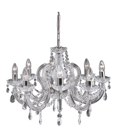 Searchlight Marie Therese  8 Light Chandelier - Crystal - Chrome