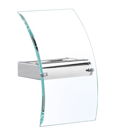 Searchlight Curved Glass Modern Wall Light - Chrome - Bevelled Curved Glass