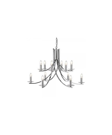 Searchlight Ascona - 12 Light Ceiling Pendant - Chrome - Glass Sconces Searchlight Ascona - 12 Light Ceiling Pendant - Chrome - Glass Sconces