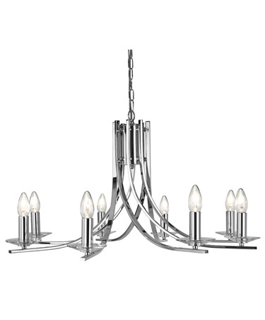 Searchlight Ascona - 8 Light Ceiling Pendant - Chrome - Glass Sconces