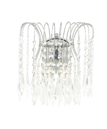 Searchlight Waterfall Double Wall Light - Crystal Buttons & Drops